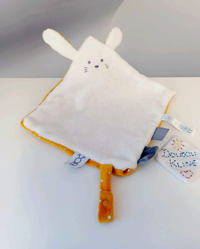 Doudou plat carré - doudou, lapin