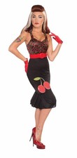 Robe De Costume Retro Pin Up Fille Cerise Anne Adulte X-Small/Small