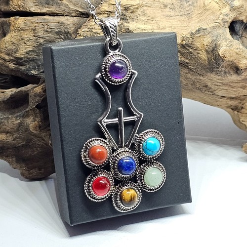 Pendentif chakras fleur de - 7,