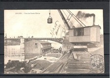 CPA FRANCE ANGERS 1905 PONT DE HAUTE CHAINE GRUE DECHARGEANT BATEAU DEPT 49