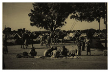 India, Rewari, Departure of caravans for Pakistan, Vintage Print, 1949 Photo 