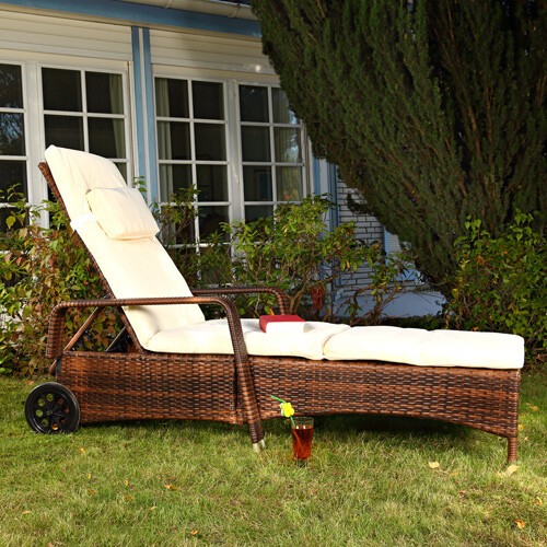 Chaise longue rotin - chaise,