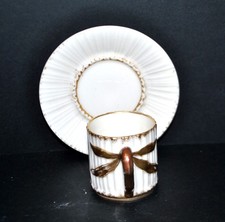 Antique Litron Porcelain Fluted Shape Painted GOLD Porcelain Paris Coffee Cup
