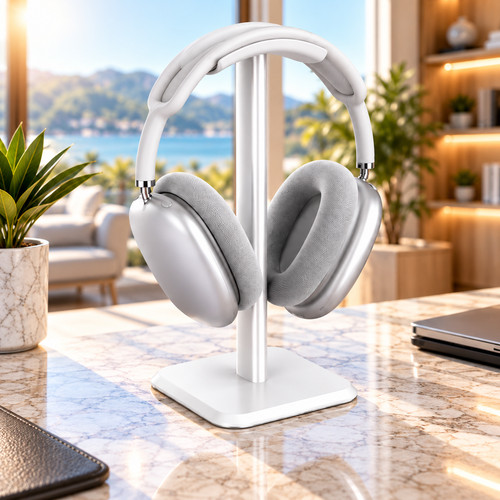 Support casque audio gris - casque,