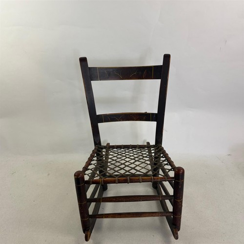 Vintage dark wood woven seated - vintage,