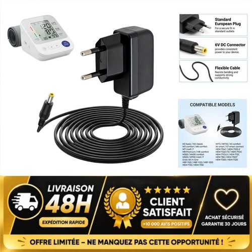 Chargeur tensiomètre omron - 6v,
