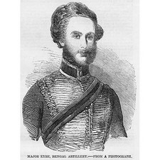 Major Vincent Eyre of the Bengal Artillery - Antique Print 1857