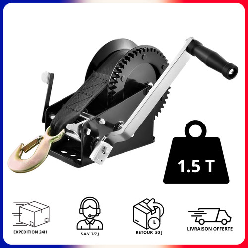 Treuil manuel 1500kg acier - treuil,