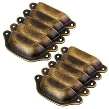 10 pièces ancien - laiton armoire armoire tiroir bouton meuble coquille poigné