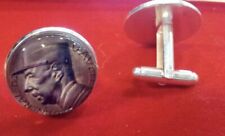 BOUTONS DE MANCHETTES GENERAL DE GAULLE MEDAILLE CUFF LINKS BOUTON MANCHETTE
