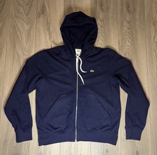 Men’s Lacoste Hoodie Large Size 5 Navy Blue Full Zip Sweatshirt Hoody Jacket