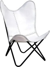 Chaise Papillon En Cuir Fait Main – Chaise De Salon Pliante Vintage