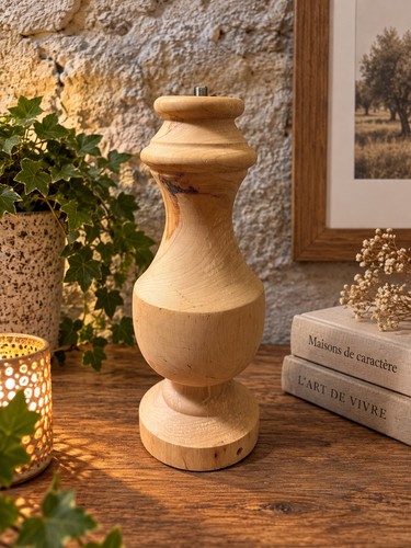 Pied lampe bois tourné - en,