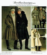 ADVERTISEMENT ADVERTISING 036 1977 Revillon shop fur coat mink