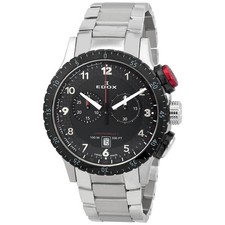 Edox Chronorally 1 Chronograph Quartz Black Dial Men's Watch 10114 3NRM NR
