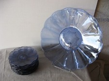 Antique Val St Lambert Belgium Crystal Dessert Set circa 1960