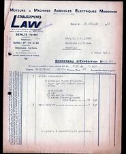 SENLIS (60) ELECTRIC AGRICULTURAL MOTORS & MACHINES ""LAW"" in 1951