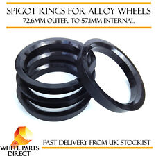Spigot Rings (4) 72.6mm to 57.1mm Spacers Hub for VW Golf [Mk5] 04-09