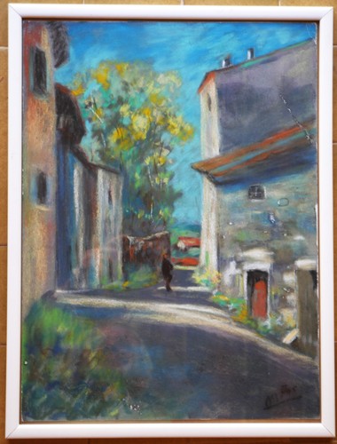 Tableau pastel signé - tableau, fos: