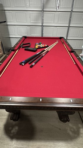 Pool table with red felt - pool,