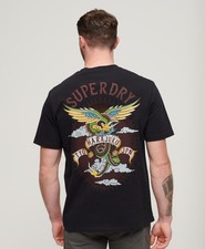 Superdry Tattoo Graphic Design Print  Loose Fit T-Shirt Dragon Casual Tee s/s