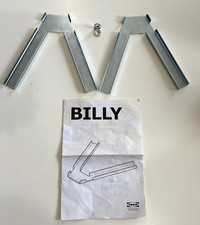 2 Pack Ikea BILLY Corner Hardware Fittings, Galvanized Steel 401.041.09 Open BOX