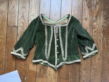 Antique women's green velvet top jacket