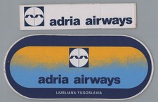 Adria Airways Ljubljana Yugoslavia Airline Sticker x 2 Label Vintage Slovenia