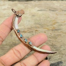 Abalone Shell Rough Electroformed Pendant Handcrafted Copper Unique 3.78"
