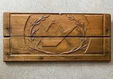 Pair of Antique Carved Oak Masonic Lodge Panels - 19th Century