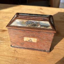Boîte asiatique ancienne en bois exotique et nacre gravée, mécanisme secret