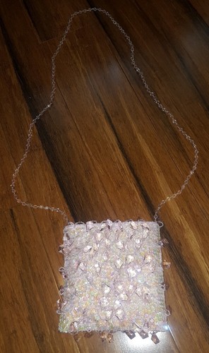 Cache pink beaded - beaded, bag