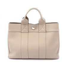 HERMES Fourre-tout PM Tote Bag F Togo leather Beige Gris tourterelle Used SHW