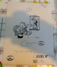DESSIN ORIGINAL DE ATELIER ANDRE LEBON  -  FORMAT -  15,5 X 21 CM