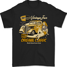 Hot Rod Vintage Iron Original Classic Mens T-Shirt 100% Cotton