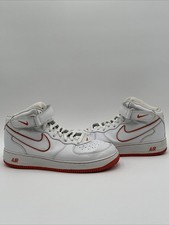 Nike Air Force 1 Mid White Orange Blaze 2003 Size 12 Used 306352-114