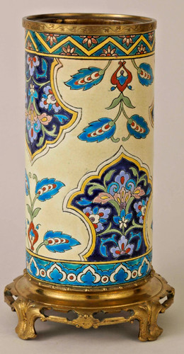 Emaux longwy vase monté - emaux,