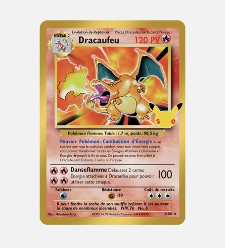 Carte pokémon dracaufeu 102 - carte,