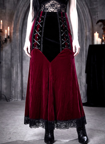 Jupe maxi velours - maxi, multi-style