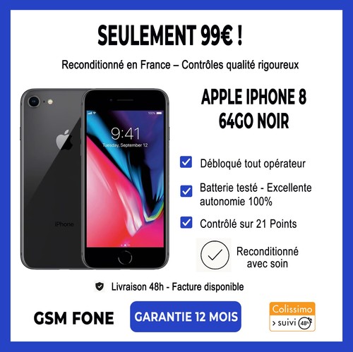Apple iphone noir - 8, go