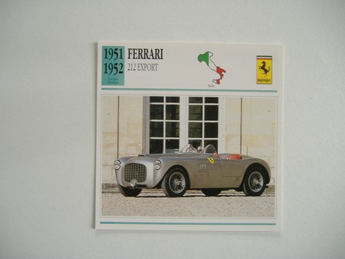Fiche auto ferrari 212 - auto, export