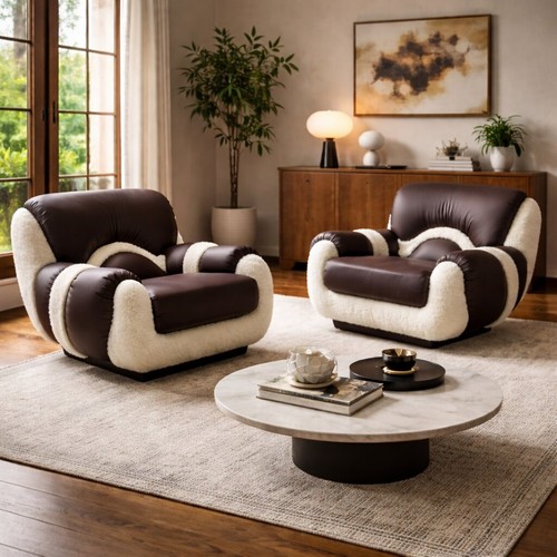 Fauteuils vintage simili - fauteuils,