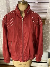 VTG Streetwear Red Zipper Jacket Vest  80’s Michael Jackson Sz 40