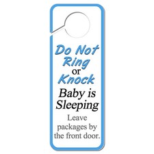 Do Not Ring Knock Baby Sleeping Leave Packages by Door Plastic Door Hanger Sign