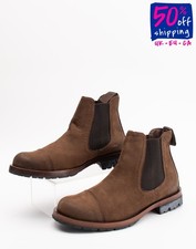 RRP €249 KJORE PROJECT Leather Chelsea Boots US6 UK5 EU39 Brown Vibram Sole