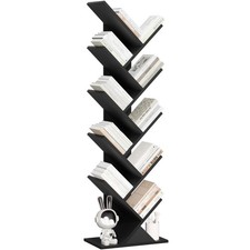 Étagère à livres en forme darbre à 10 niveaux pour livres, CD, magazines, DVD...