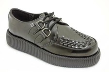 T.U.K. V6806 TUK Viva 2-Rings Rond orteil Creeper Noir Rockabilly