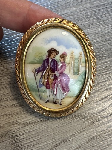Broche ancienne faïence - broche, de