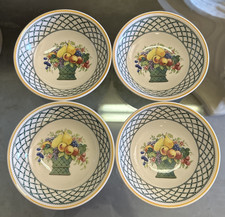 Villeroy & Boch Basket 4 Cereal Bowls 6" Fruit Basket Design