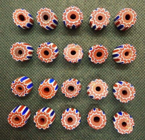 Lot perles chevron verre - lot,